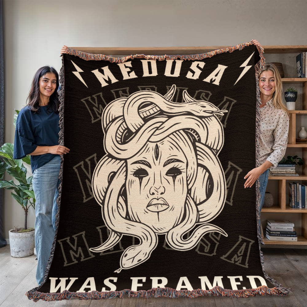 MEDUSA was Framed Woven Heirloom Blanket Friend Gift for Woman Feminist Strength BFF Best Friend Empowerment Throw 3 Sizes