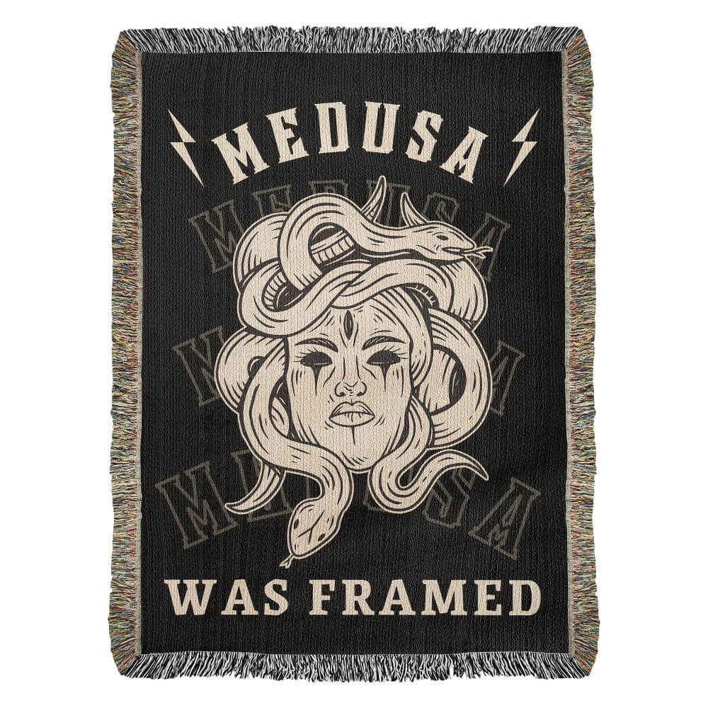 MEDUSA was Framed Woven Heirloom Blanket Friend Gift for Woman Feminist Strength BFF Best Friend Empowerment Throw 3 Sizes