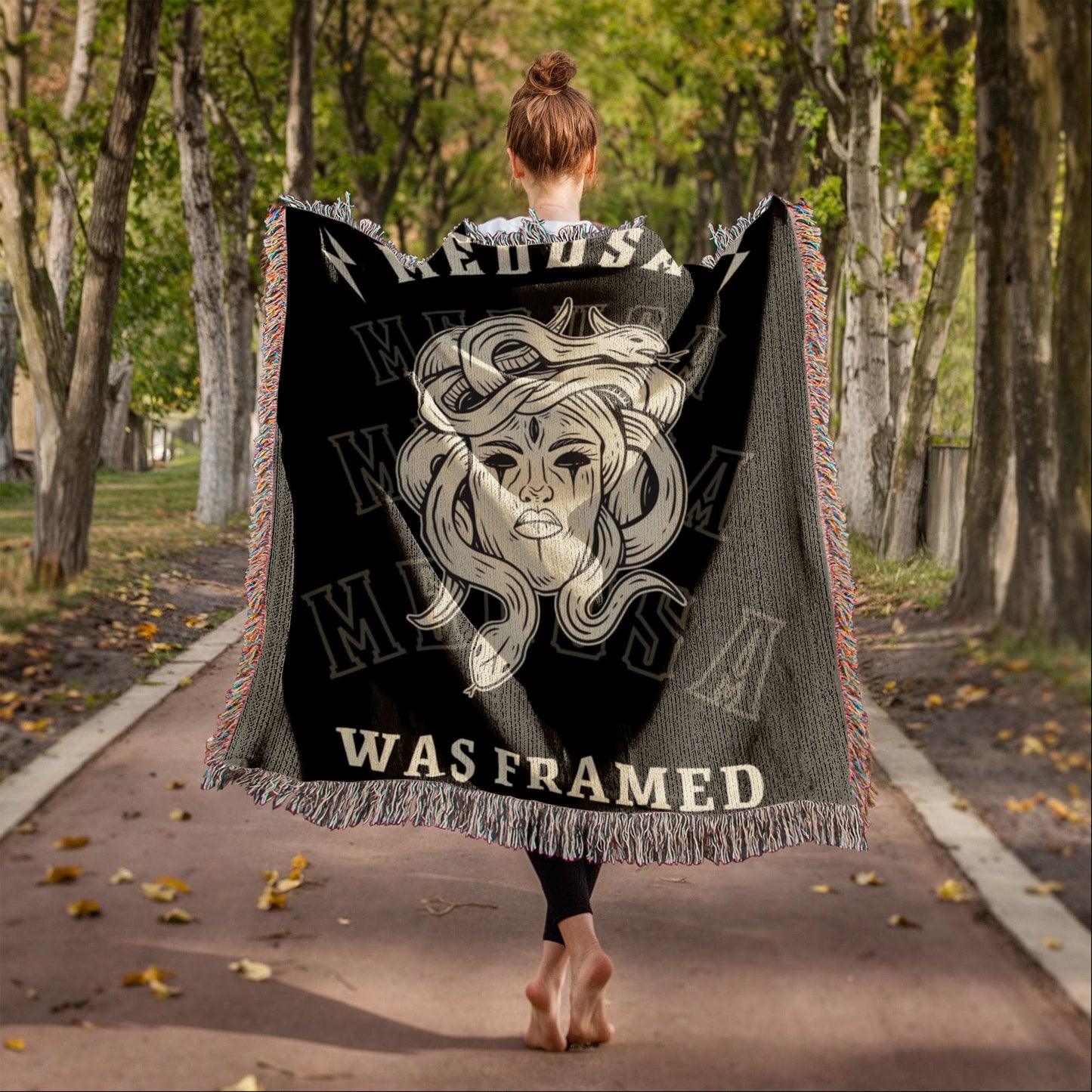 MEDUSA was Framed Woven Heirloom Blanket Friend Gift for Woman Feminist Strength BFF Best Friend Empowerment Throw 3 Sizes