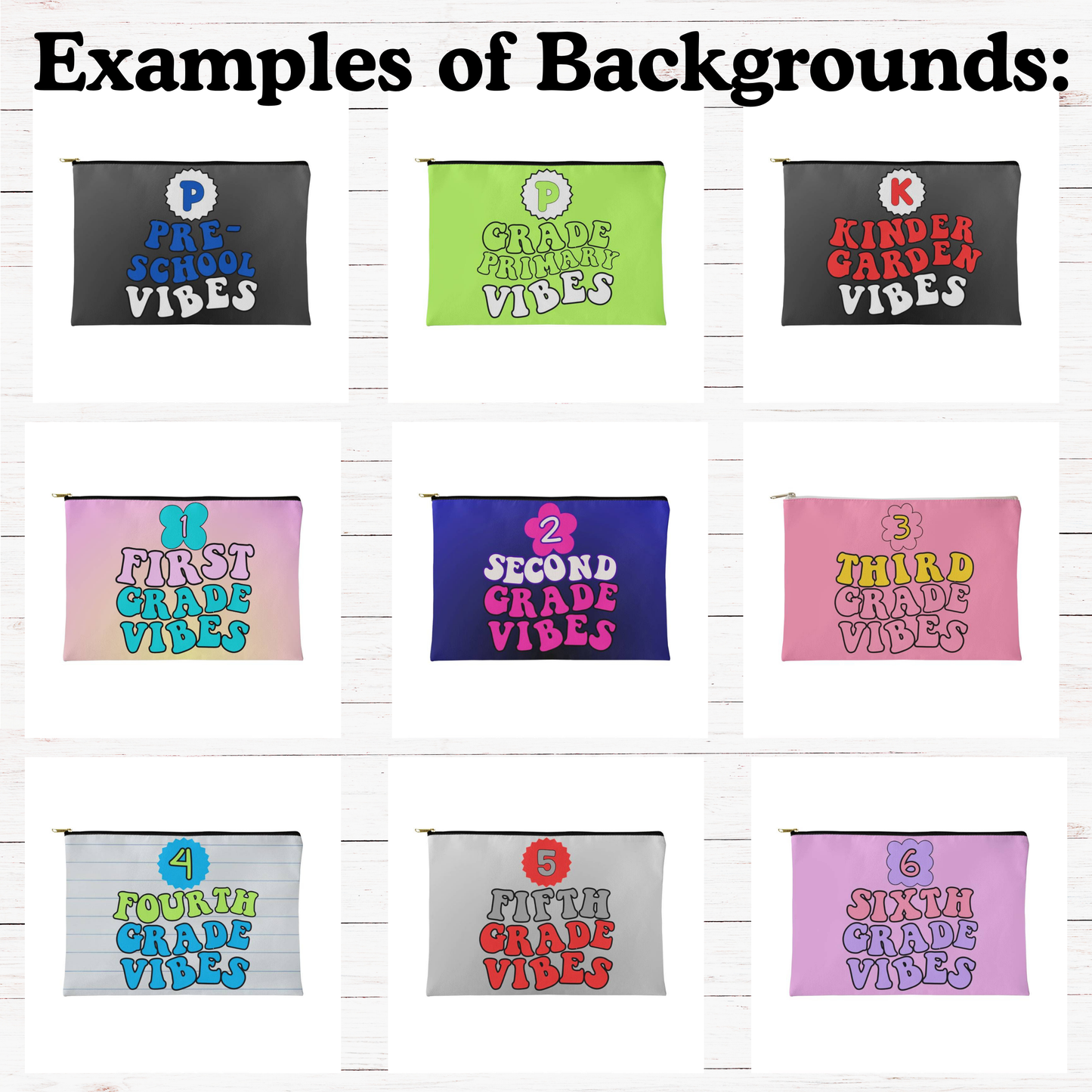 Personalized PENCIL CASE: Name, Grade, & Colors Fabric Zippered Pouch Back to School Birthday Gift for Child Boy Girl Gender Neutral
