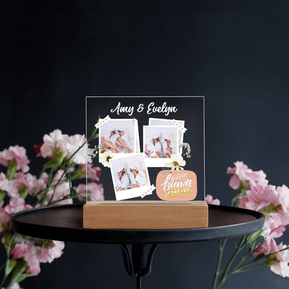 Besties Personalized Photos Forever Gift | Friend, BFF Custom Birthday Christmas Present | Add Your Names & Pictures Best Friend Love