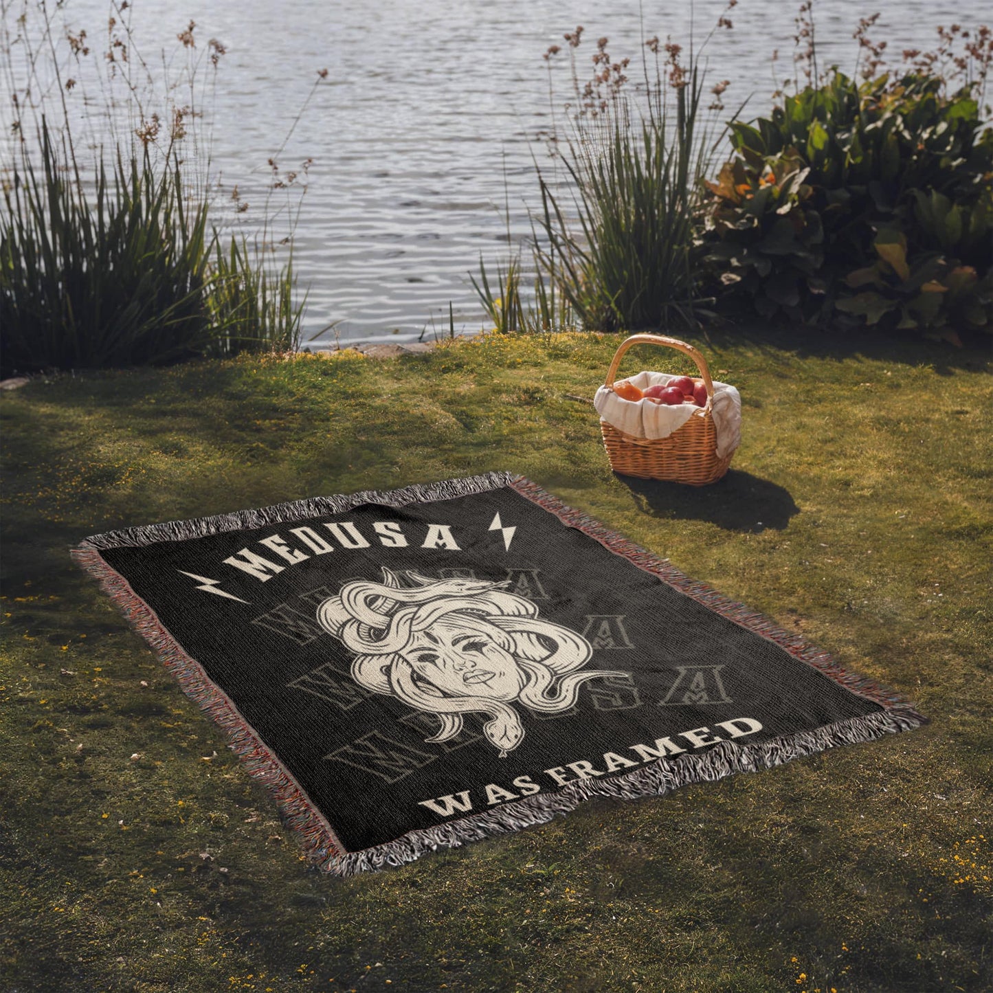 MEDUSA was Framed Woven Heirloom Blanket Friend Gift for Woman Feminist Strength BFF Best Friend Empowerment Throw 3 Sizes