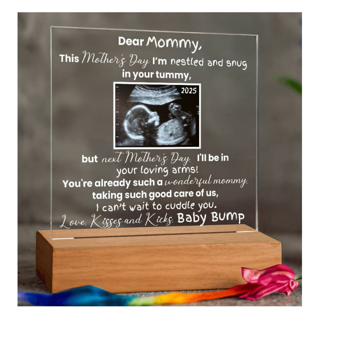 For Mommy-to-Be | Message from Baby, Personalized Names & Sonogram / Ultrasound Picture