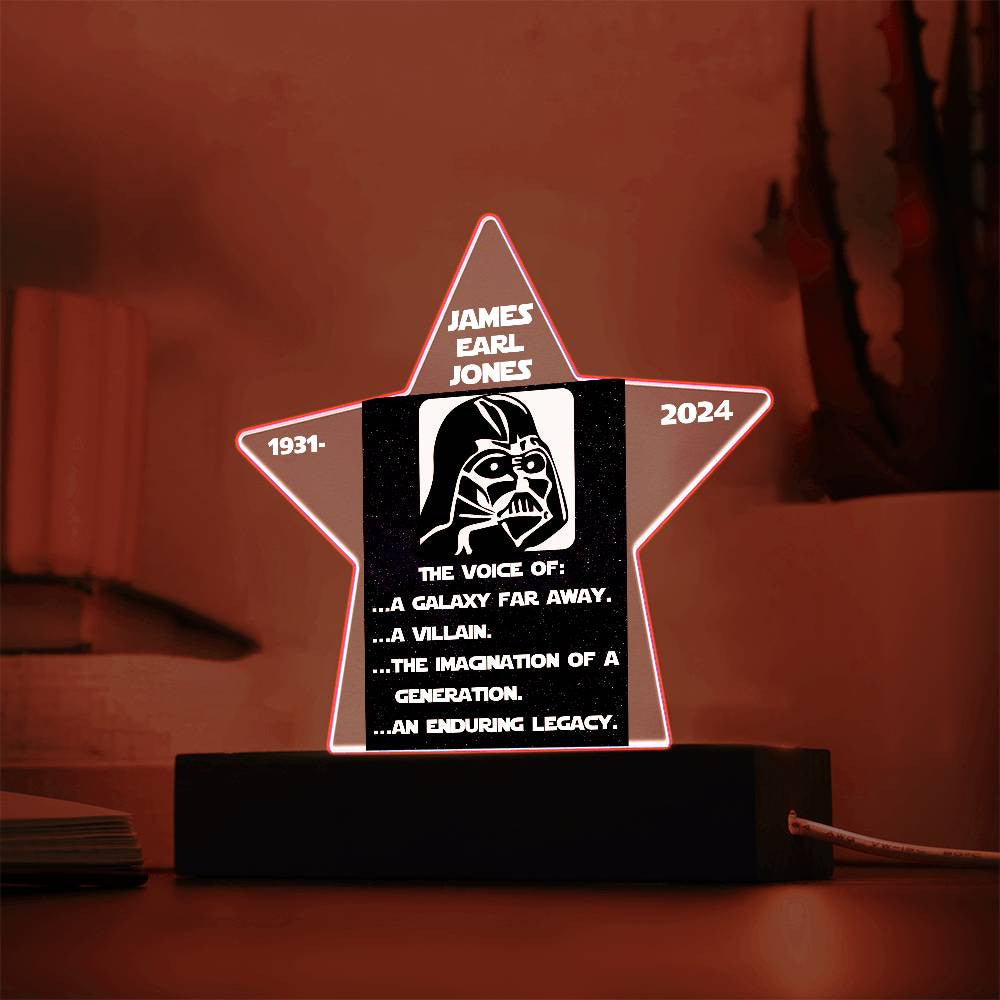 Keepsake Star LED Light - James Earl Jones In Memorium The voice of: a galaxy far away. a villain.the imagination of a . generation.an enduring legacy