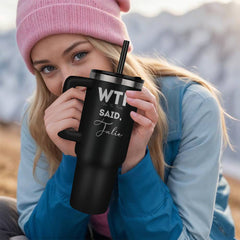 WTF Personalized Name Travel Mug