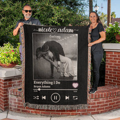 Our Song Playing Personalized Heirloom Woven Blanket