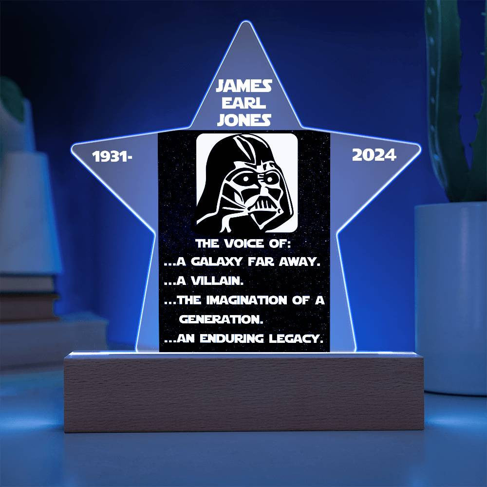Keepsake Star LED Light - James Earl Jones In Memorium The voice of: a galaxy far away. a villain.the imagination of a . generation.an enduring legacy