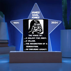 Keepsake Star LED Light - James Earl Jones In Memorium The voice of: a galaxy far away. a villain.the imagination of a . generation.an enduring legacy