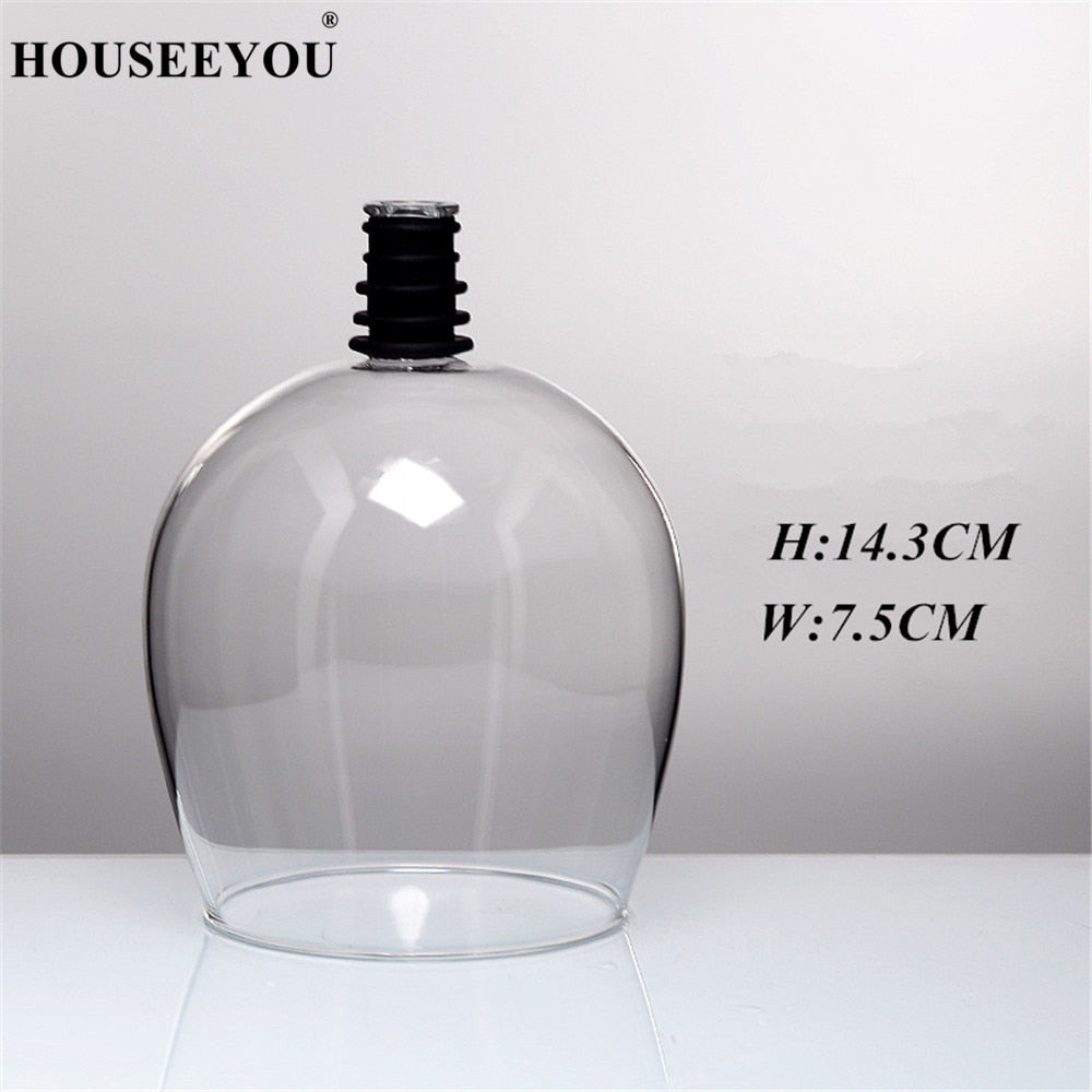HOUSEEYOU Tasse créative en verre de vin rouge et de champagne avec joint en silicone pour boire directement à partir de la bouteille, verres en cristal, tasse à cocktail 260 ml