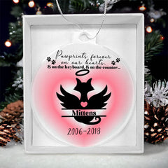 Personalized Cat Angel in Memoriam Acrylic Ornament Plaque