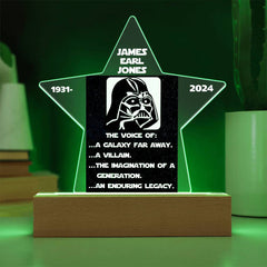 Keepsake Star LED Light - James Earl Jones In Memorium The voice of: a galaxy far away. a villain.the imagination of a . generation.an enduring legacy