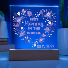 Personalized Best Mommy in the World Keepsake Plaque | Heart of Flowers