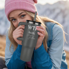 WTF Personalized Name Travel Mug