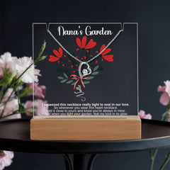 Grandmother’s Garden Custom Flower Keepsake Plaque & Necklace Gift Bundle