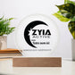Personalized (English or Français) Zyia Active Independent Representative Acrylic Circle Plaque Sign, Battery or Corded Lit LED Base, Gifts for Her, Gifts for Business owner, Gifts for team member