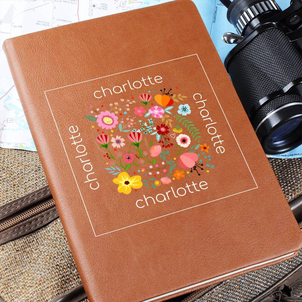Personalized Name  Journal Flowers Square | Gift for Her, Girlfriend, Daughter, BFF, Wife