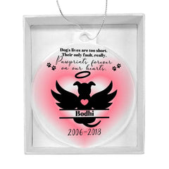 Personalized Dog Angel in Memoriam Acrylic Ornament Plaque