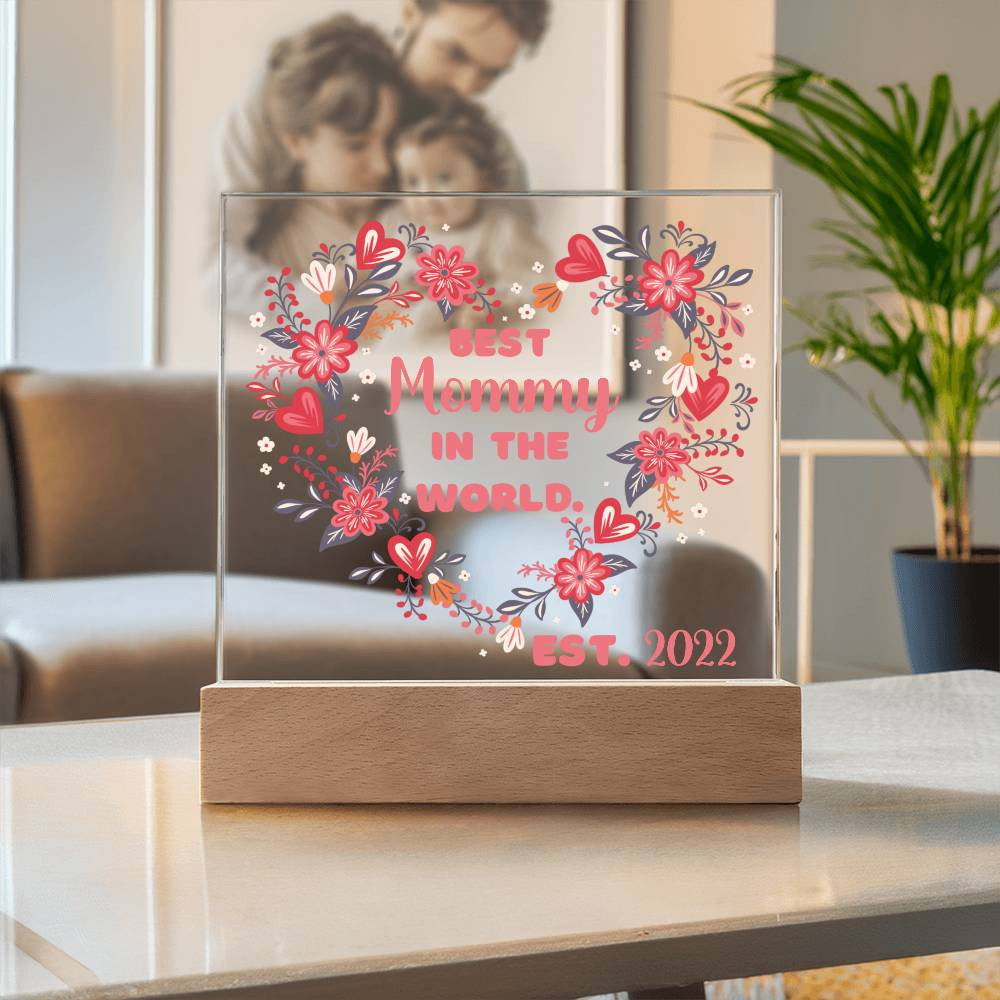 Personalized Best Mommy in the World Keepsake Plaque | Heart of Flowers