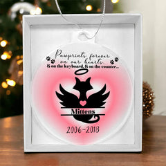 Personalized Cat Angel in Memoriam Acrylic Ornament Plaque