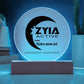 Personalized (English or Français) Zyia Active Independent Representative Acrylic Circle Plaque Sign, Battery or Corded Lit LED Base, Gifts for Her, Gifts for Business owner, Gifts for team member