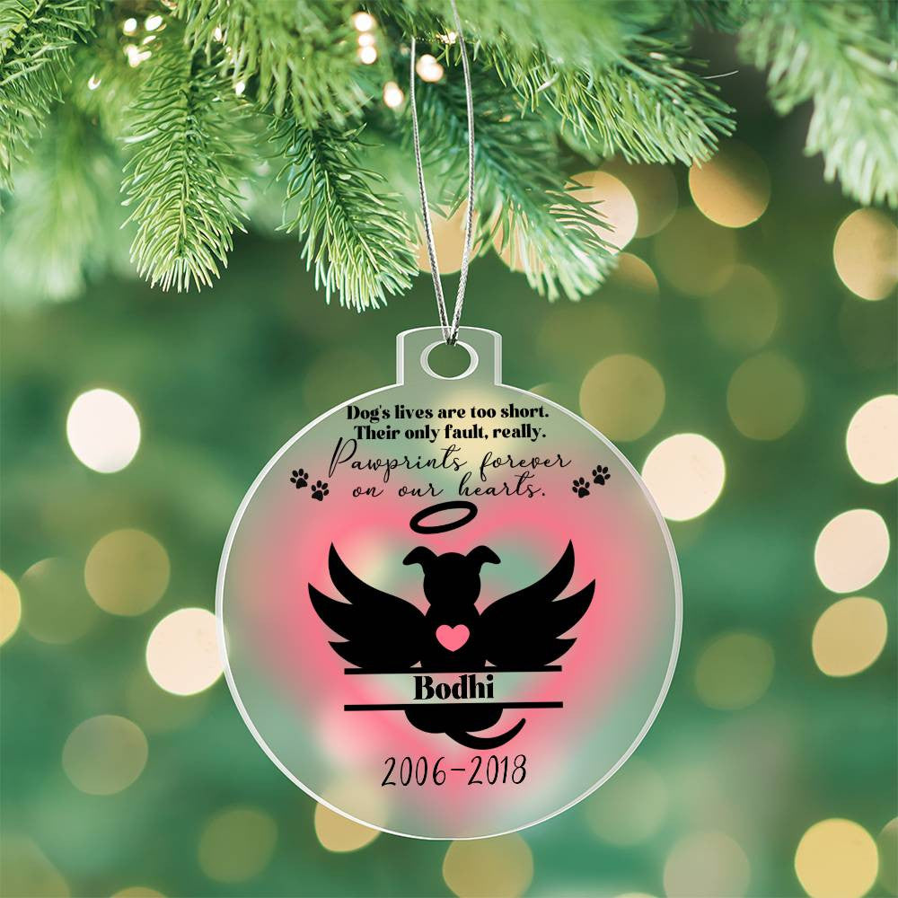 Personalized Dog Angel in Memoriam Acrylic Ornament Plaque