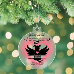 Personalized Dog Angel in Memoriam Acrylic Ornament Plaque