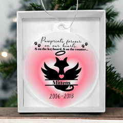 Personalized Cat Angel in Memoriam Acrylic Ornament Plaque