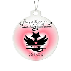 Personalized Cat Angel in Memoriam Acrylic Ornament Plaque