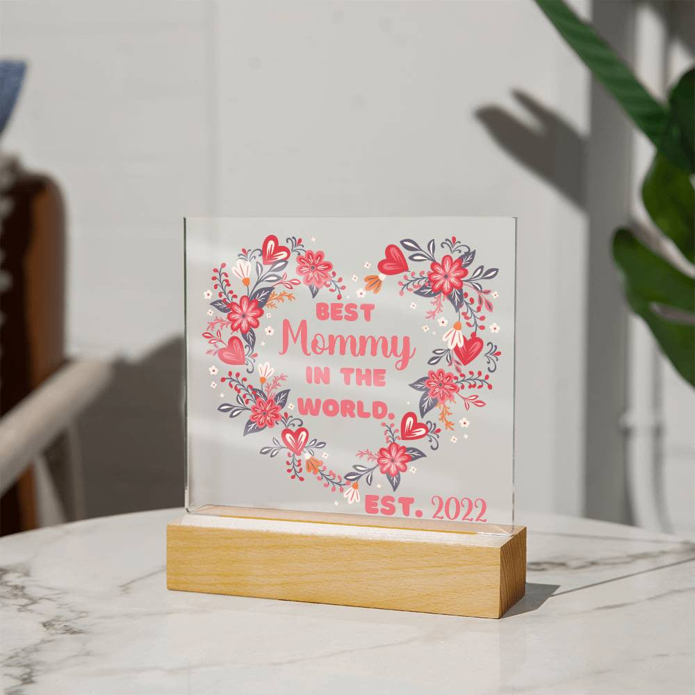 Personalized Best Mommy in the World Keepsake Plaque | Heart of Flowers