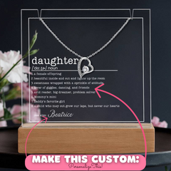 Daughter Definition Custom Lit Keepsake & Necklace Gift Bundle