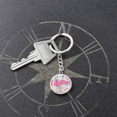 Besties Ride or Die Personalized Graphic Circle Keychain