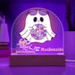 Personalized & Lit Happy Halloween from YOUR FAMILY NAME Ghost Disco Light Sign