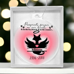 Personalized Cat Angel in Memoriam Acrylic Ornament Plaque