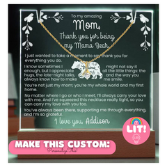 To my Mom Keepsake Light Message & Necklace Bundle