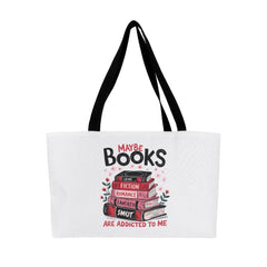For Her Personalized Weekender Tote Bag Books are Addicted to Me | Book lover, Book worm, Friend, Bestie, Daughter, Niece, Aunt, Mom, Grandmother