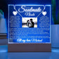 To my Soulmate PERSONALIZED Photo & Names LED Lit Stand and Forever Love Gold Necklace Bundle Gift (acrylic plaque)