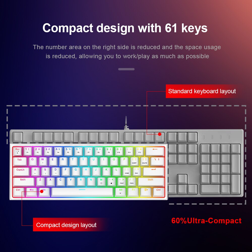 Mini clavier filaire de jeu mécanique