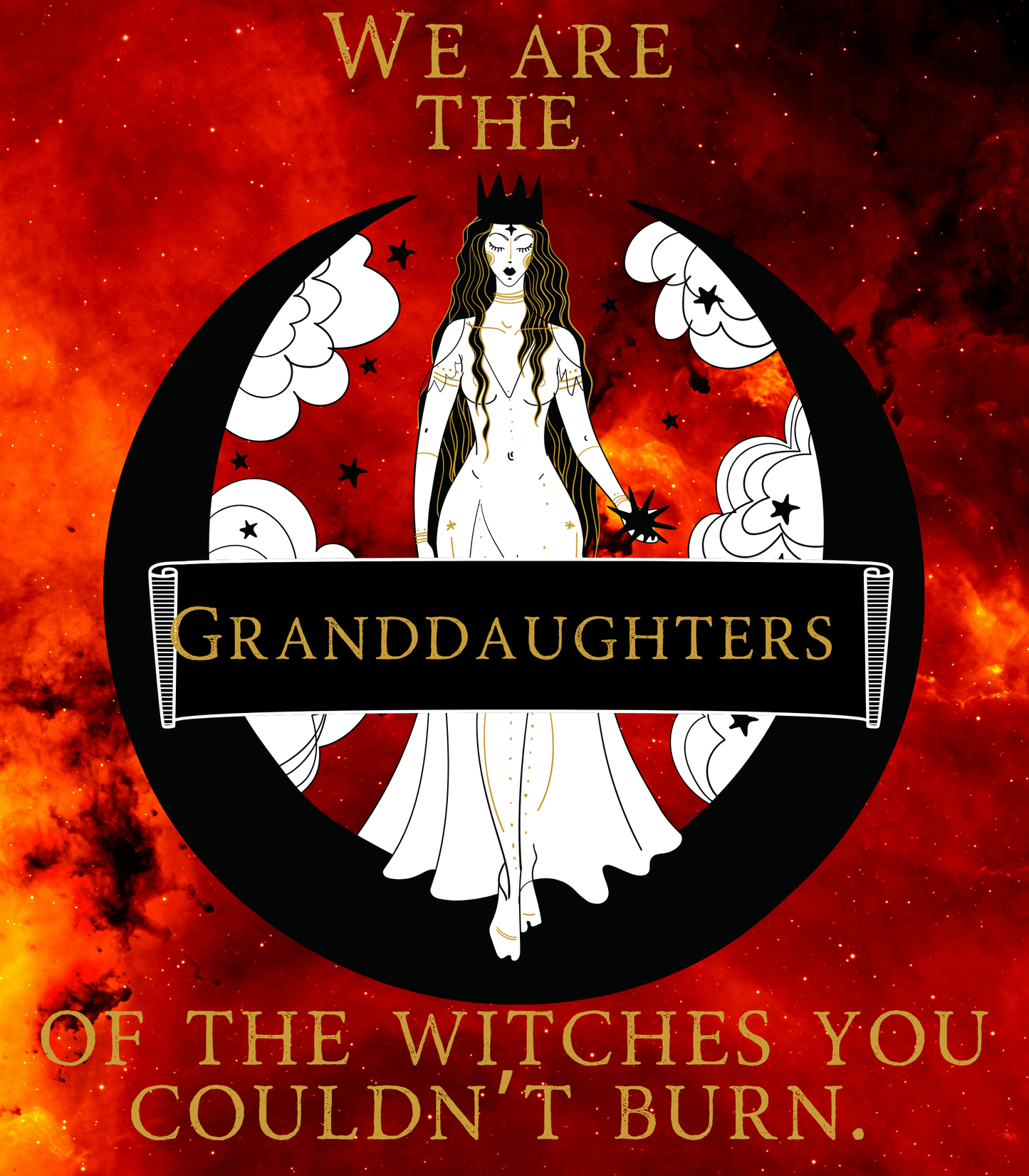 We are the Granddaughters of the Witches they didn’t burn. Glass Jar Soy Wax Candle Dark Version
