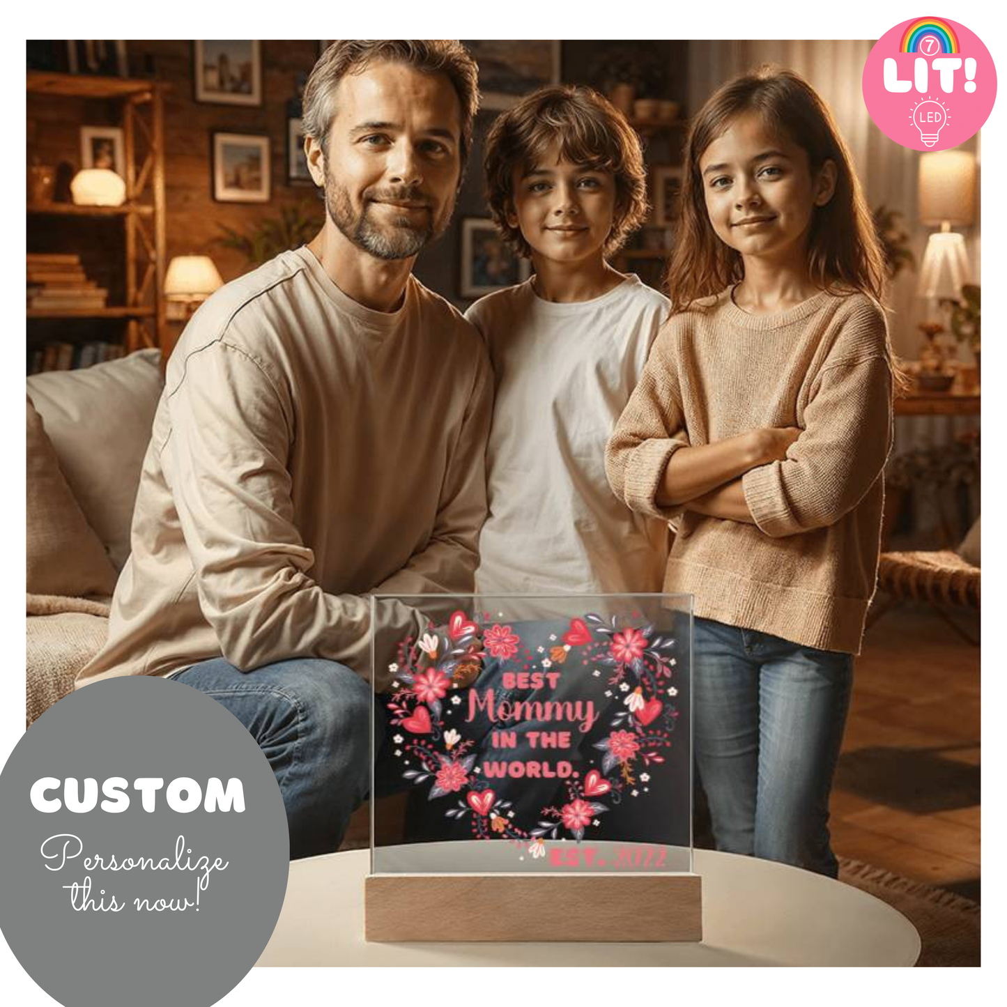Personalized Best Mommy in the World Keepsake Plaque | Heart of Flowers