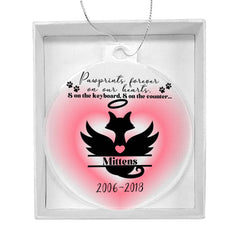 Personalized Cat Angel in Memoriam Acrylic Ornament Plaque