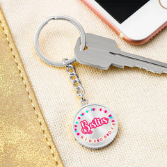 Besties Ride or Die Personalized Graphic Circle Keychain