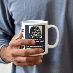 Mug (11oz)- James Earl Jones Commemoration The voice of: ...a galaxy far away. ...a villain. ...the imagination of a . generation. ...an enduring legacy. White Ceramic.