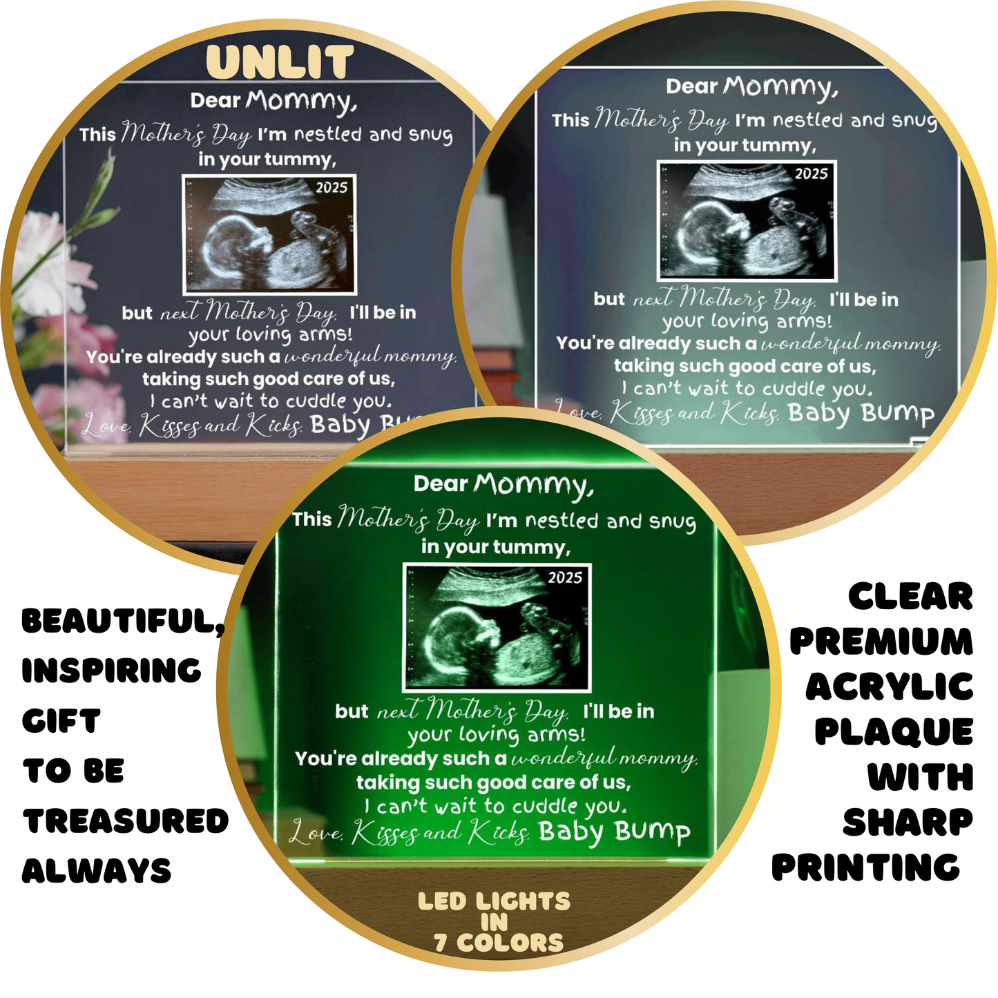 For Mommy-to-Be | Message from Baby, Personalized Names & Sonogram / Ultrasound Picture