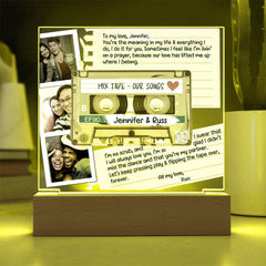 Mix Tape for your Love. Our Songs Personalized Acrylic Square Plaque.