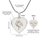 Engraved Birth Flower Personalized Heart Necklace