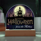 Personalized Happy Halloween Light - Haunted House Acrylic Plaque Sign