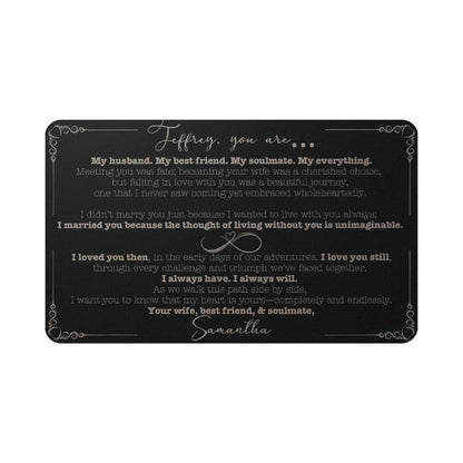 To my Husband Engraved Wallet Card - Love Always Message