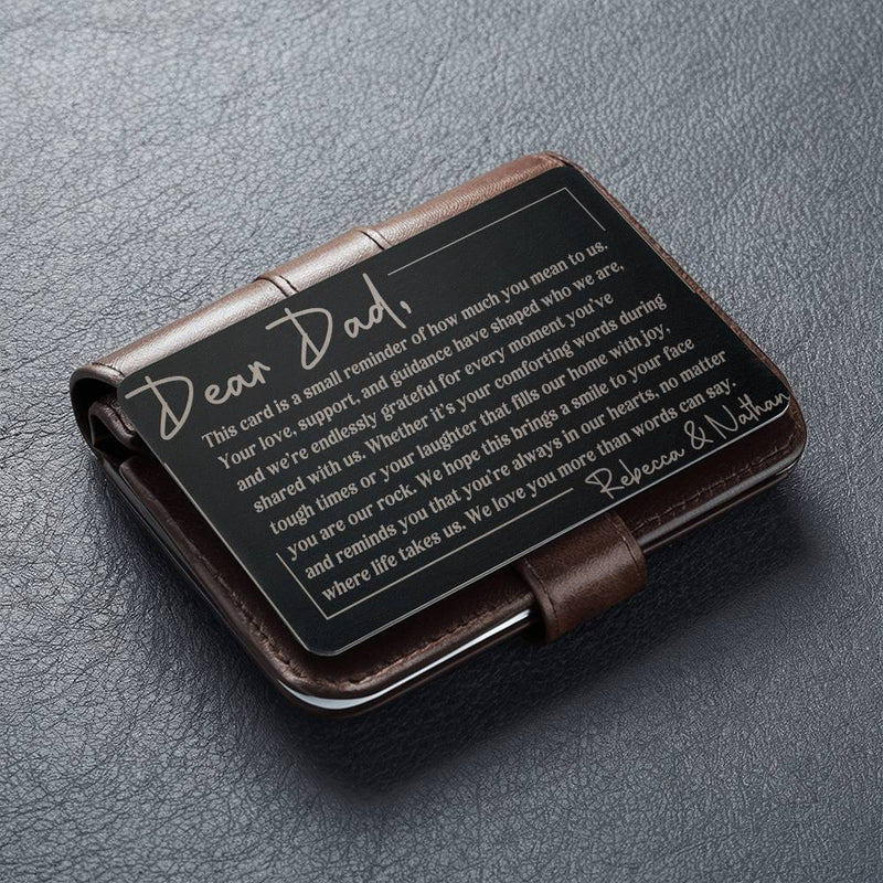 To Dad from Kid(s) Engraved Wallet Card Message