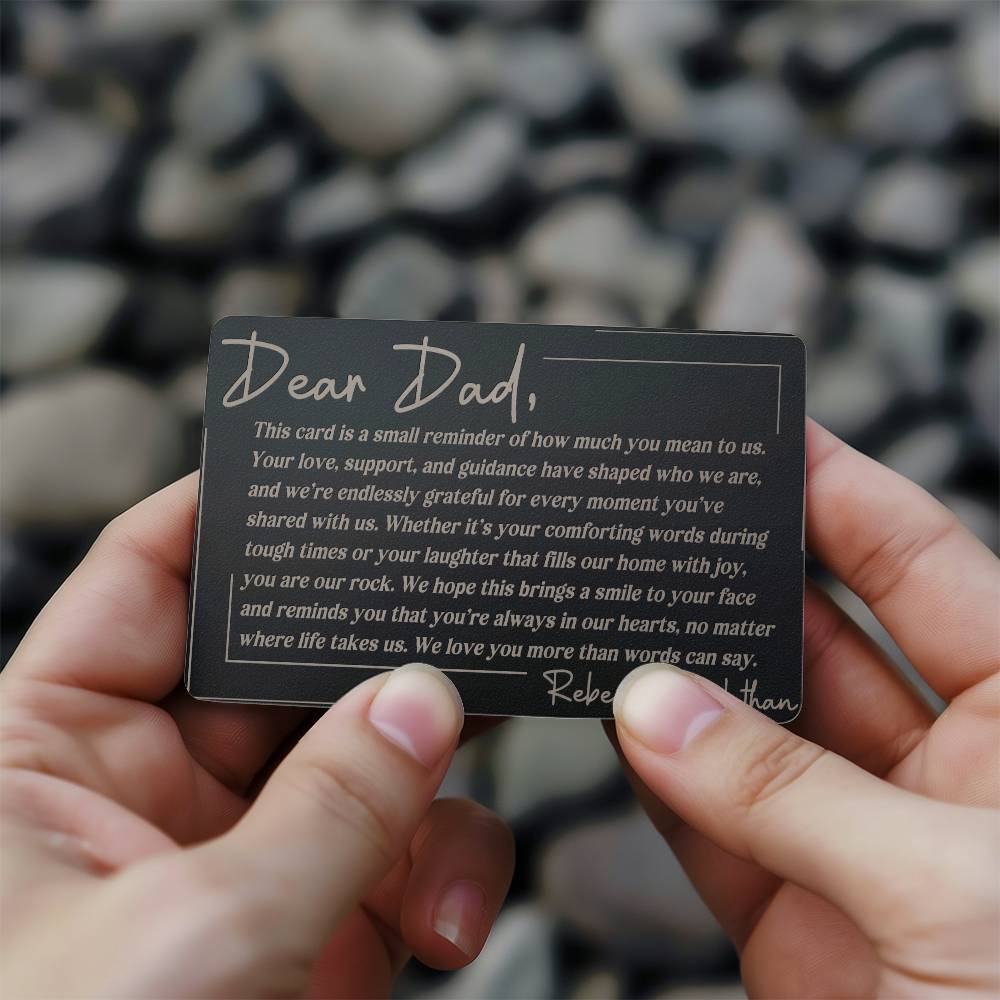 To Dad from Kid(s) Engraved Wallet Card Message