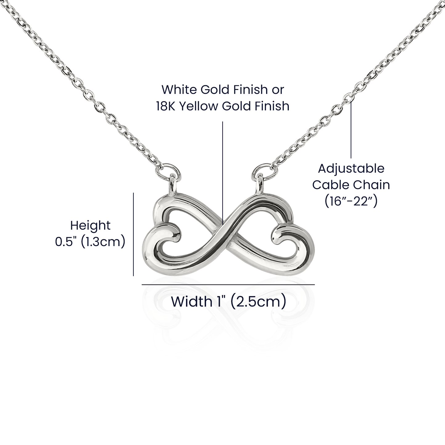 To My Mama, Love Baby to Be Endless Love White Gold or Yellow Gold Necklace (Infinite Hearts) for Mom-to-Be, Pregnant, Expecting, Personalization Available!